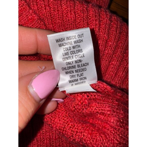 Red Knit Large Soft Short Sleeve Casual Sweater Classic Sonoma Boho Basic Mom‎ - Picture 5 of 6